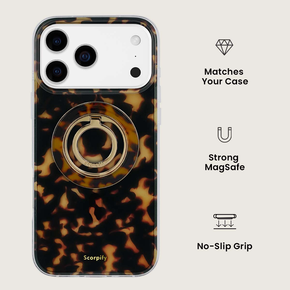 Brown Tortoise Shell MagSafe Ring Holder