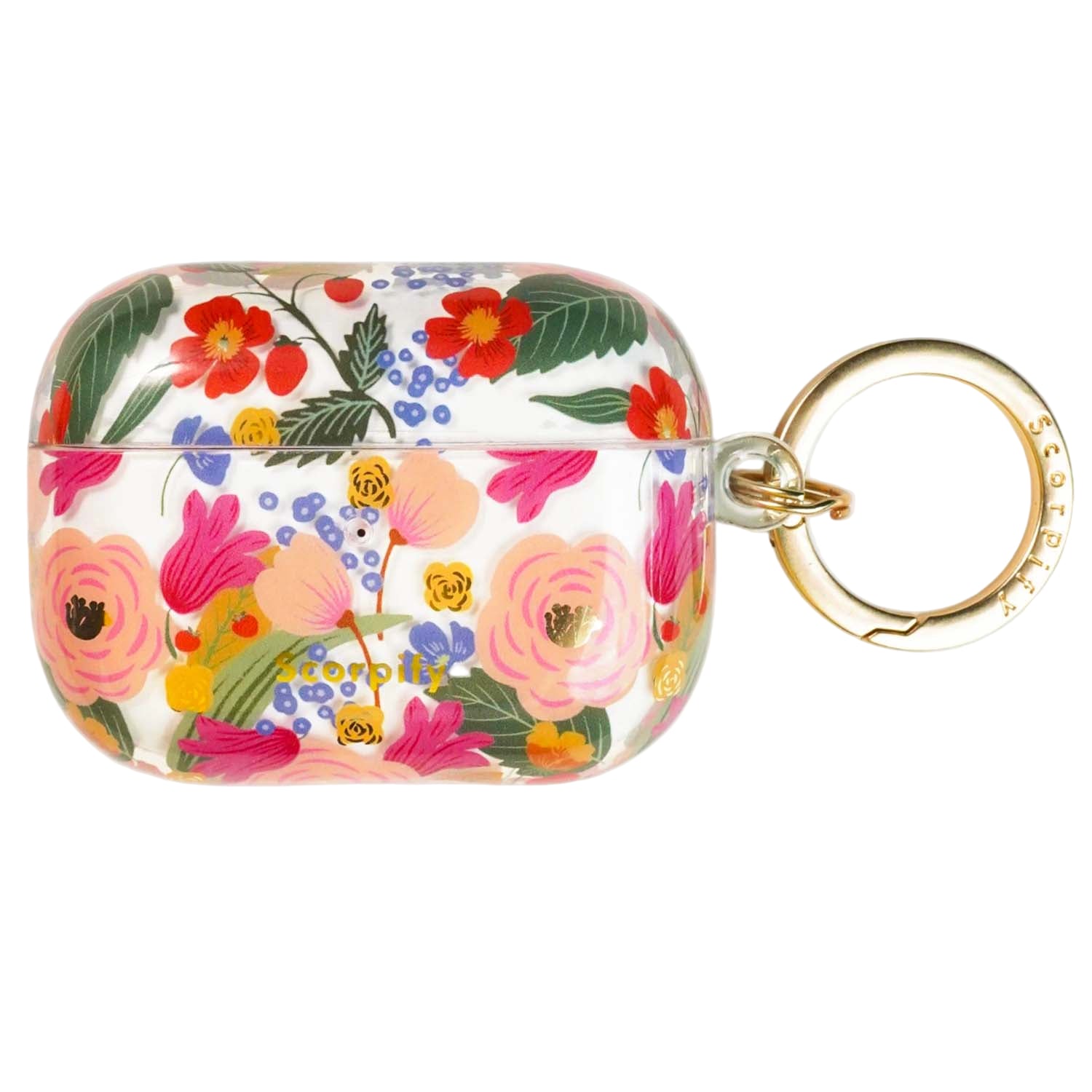 Cute airpod case with gentle camellia floral pattern