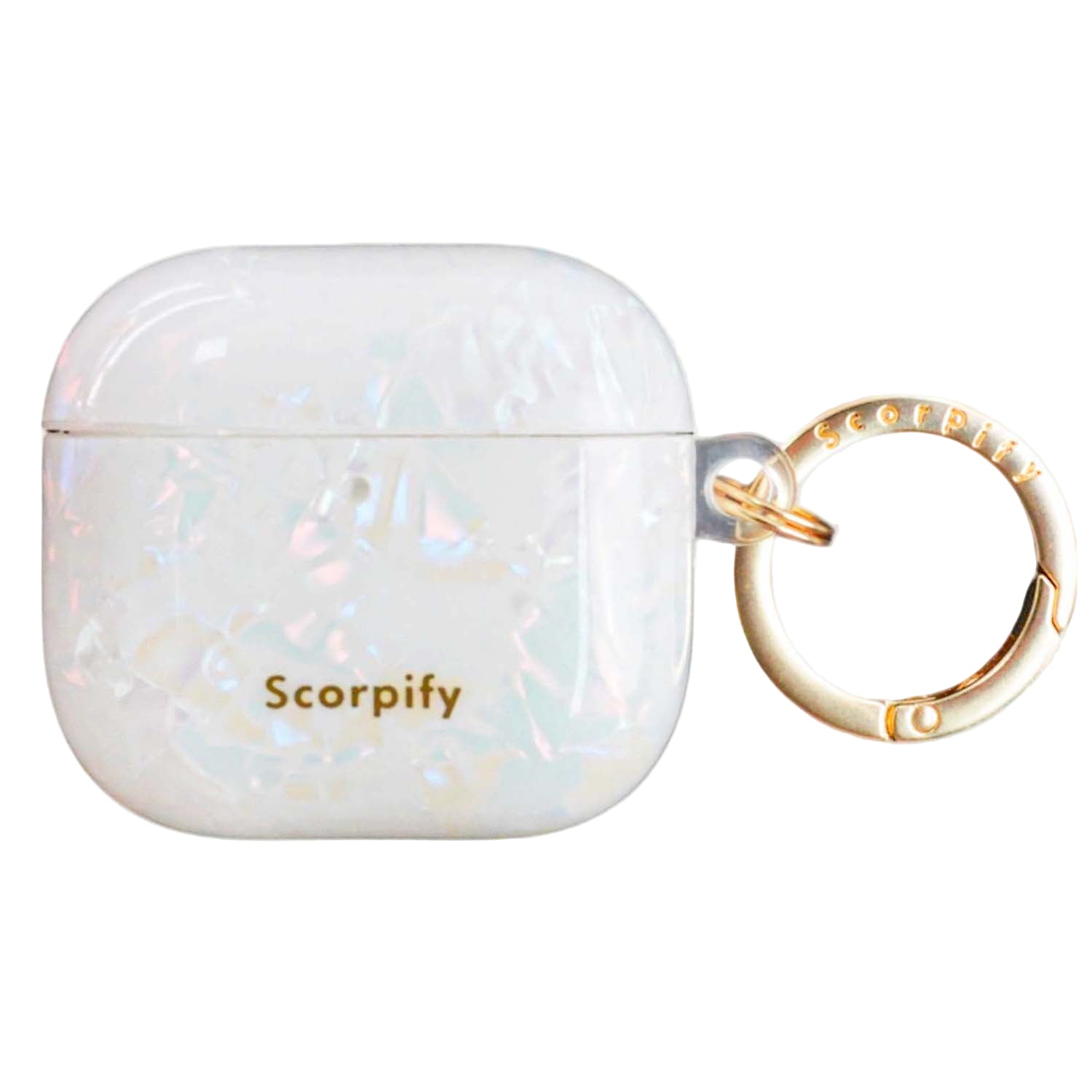 Colorful pearl sparkle airpods case with iridescent shine