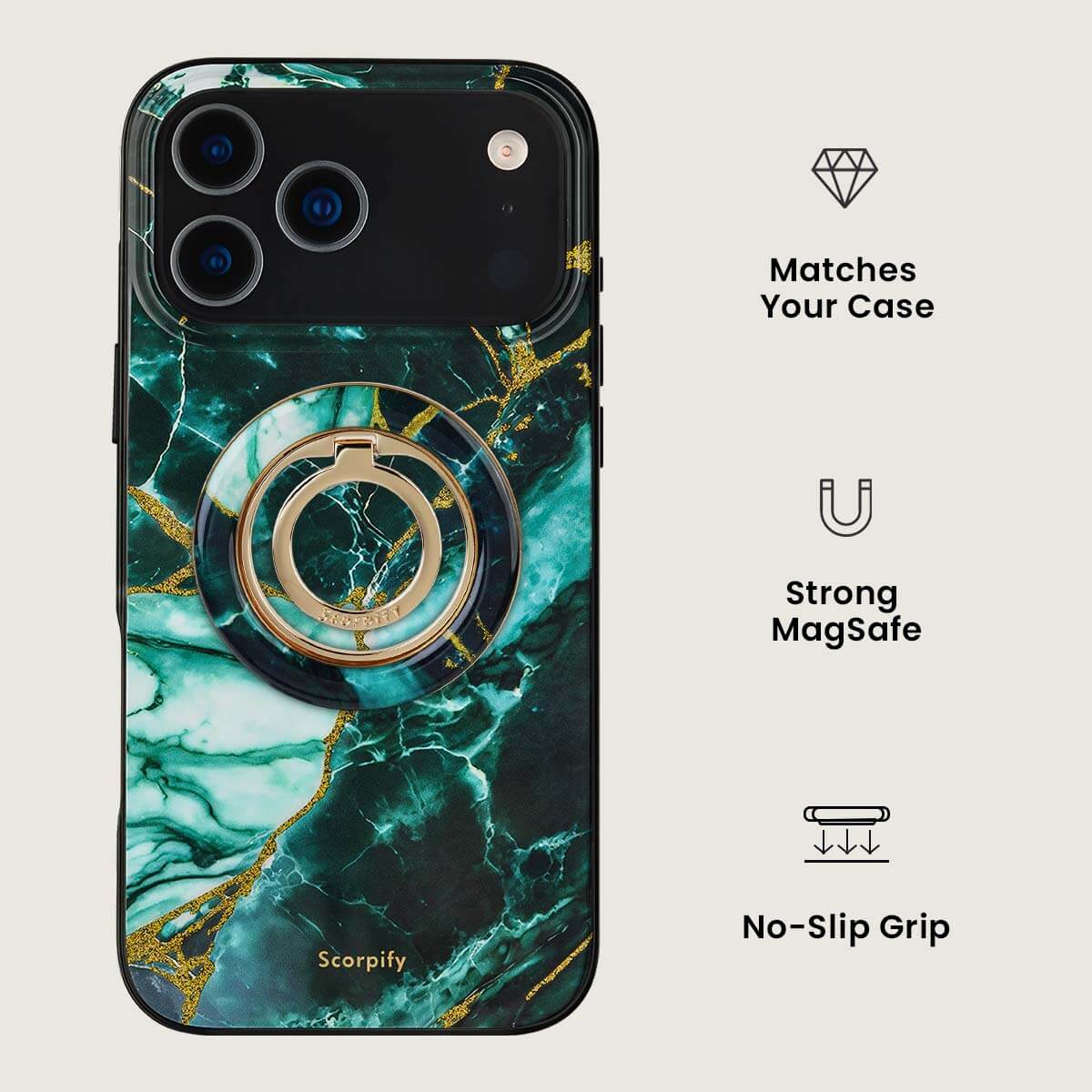 Emerald Green Marble MagSafe Ring Holder