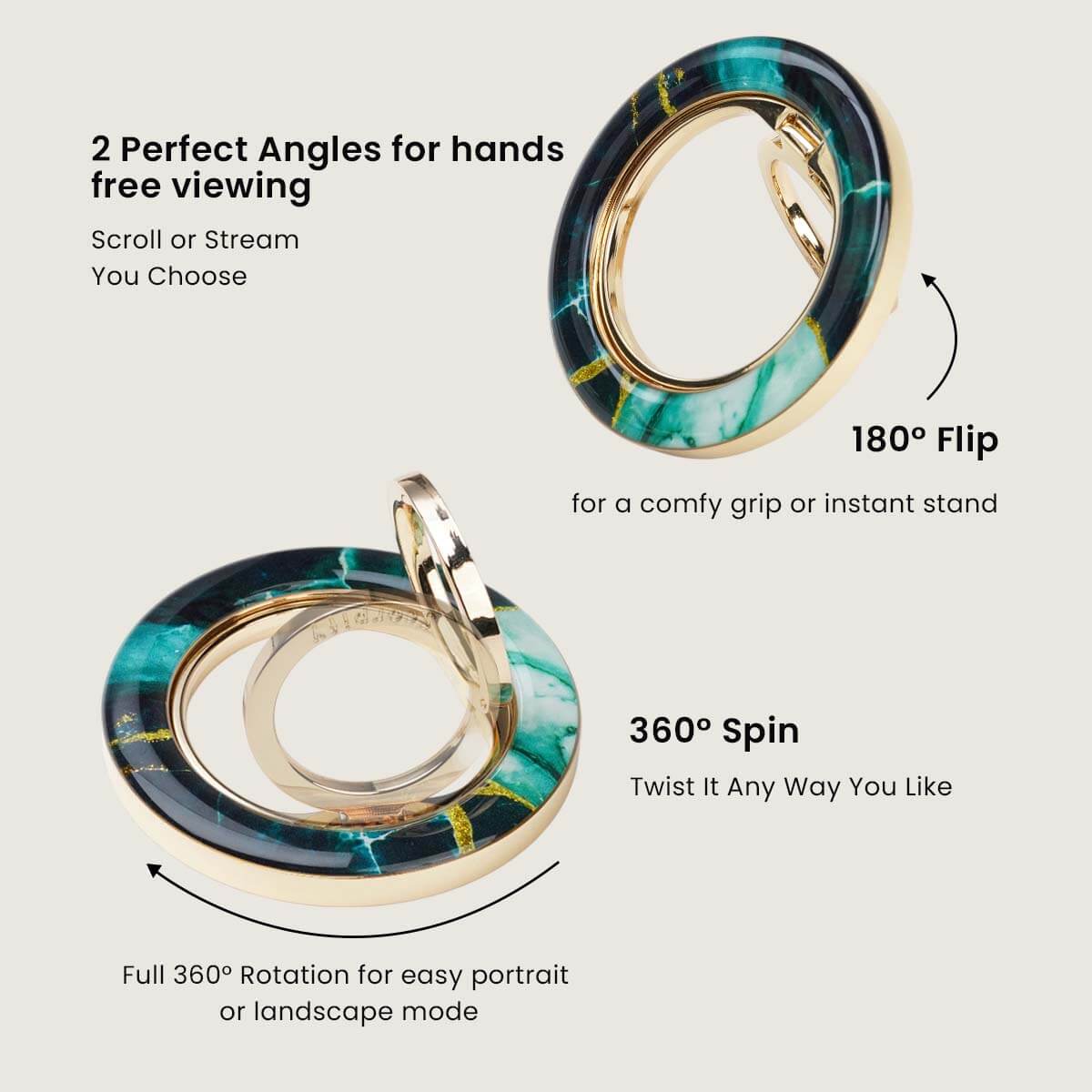 Emerald Green Marble MagSafe Ring Holder