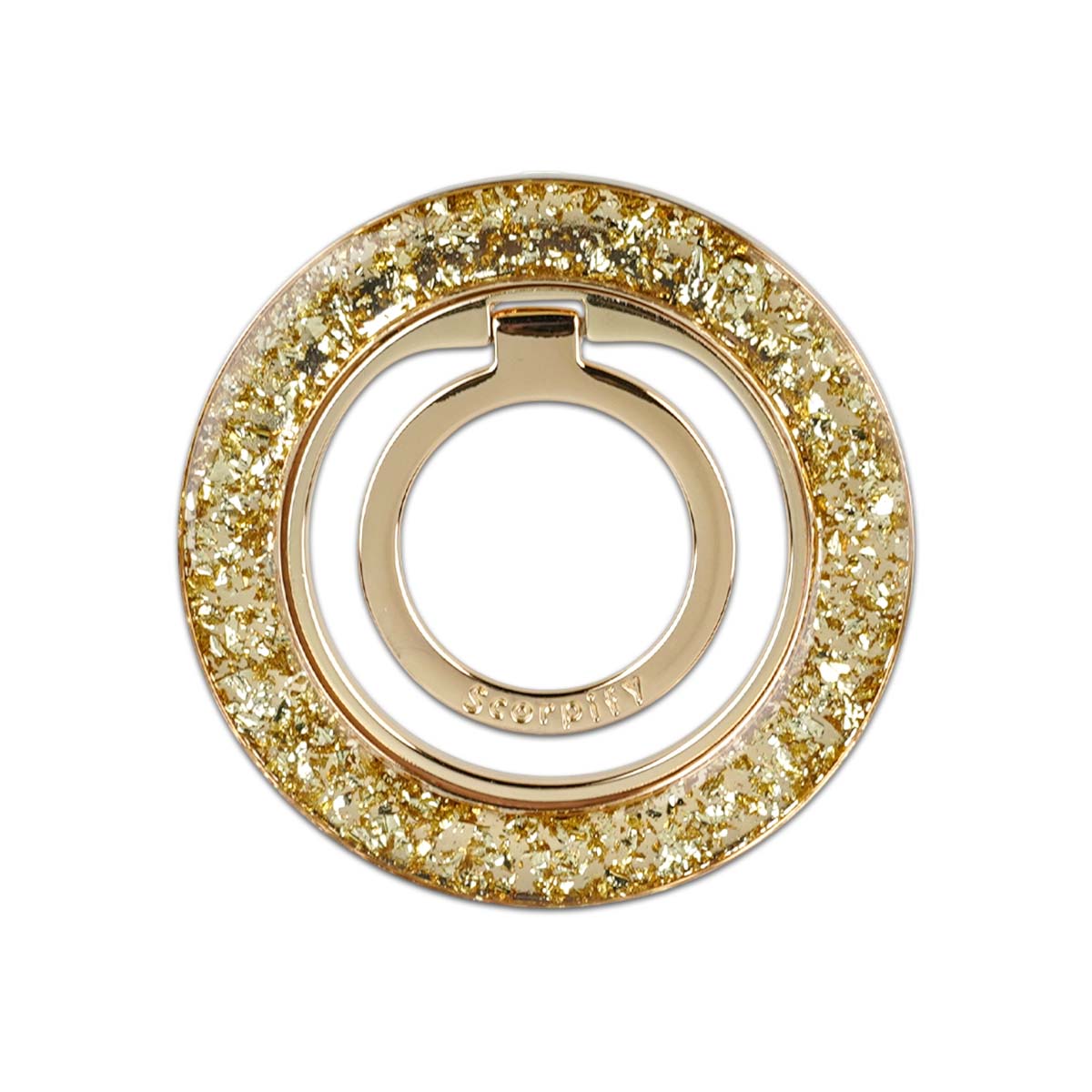 Glitter Gold MagSafe Grip Ring By Scorpify For Easy Handling