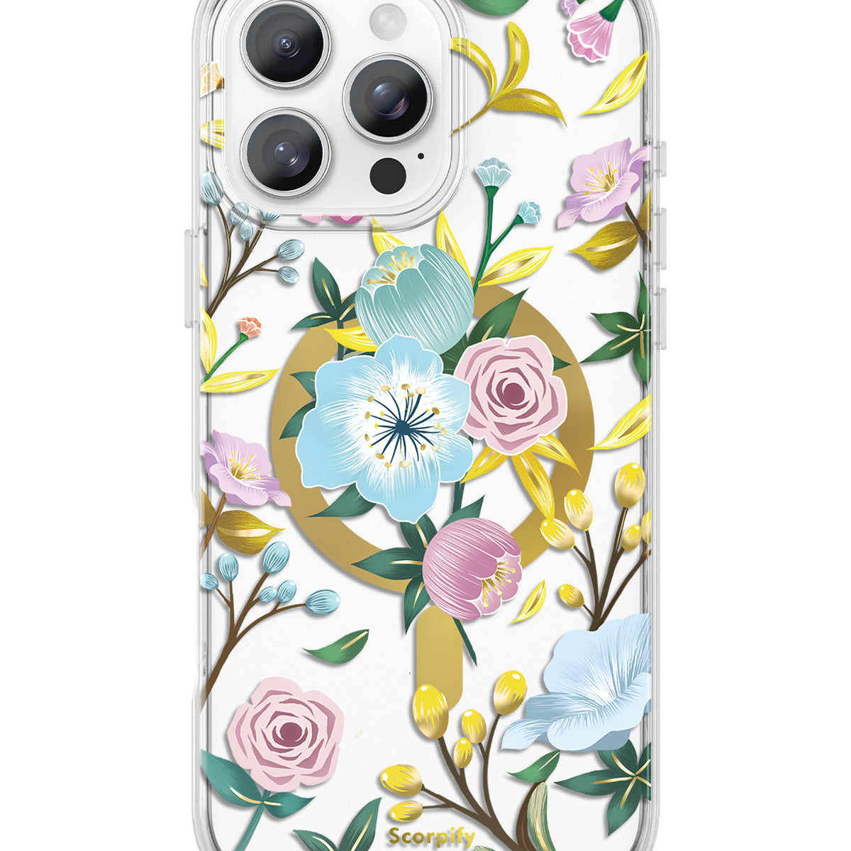 Fresh floral design magnetic phone case for iPhone