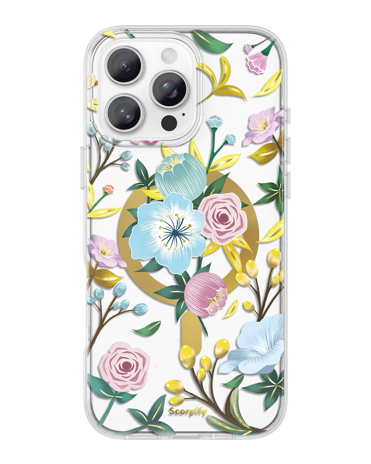 Fresh floral design magnetic phone case for iPhone