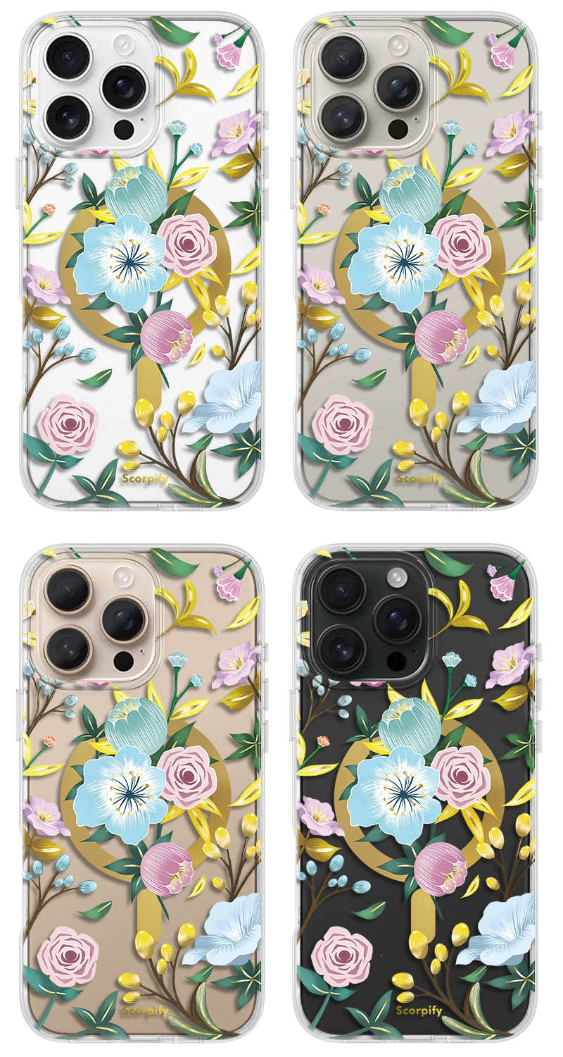 versatile floral phone case with MagSafe charging
