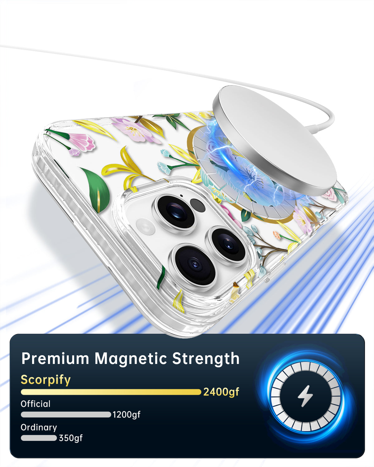 Fresh flower design case with MagSafe charging