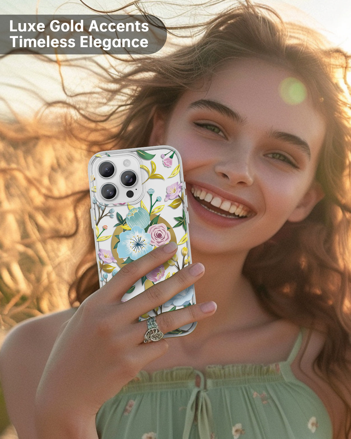 Floral phone accessories with protective design
