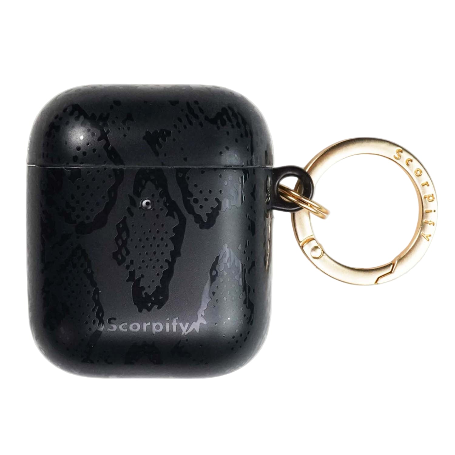 Silicone airpod case designed with black snake pattern