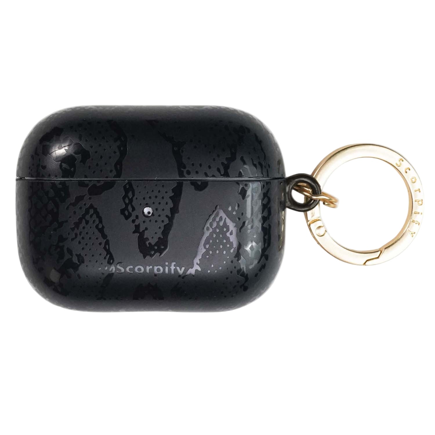Cute airpod case with dark matte reptile texture