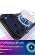 Blue glitter phone case with magnetic MagSafe ring