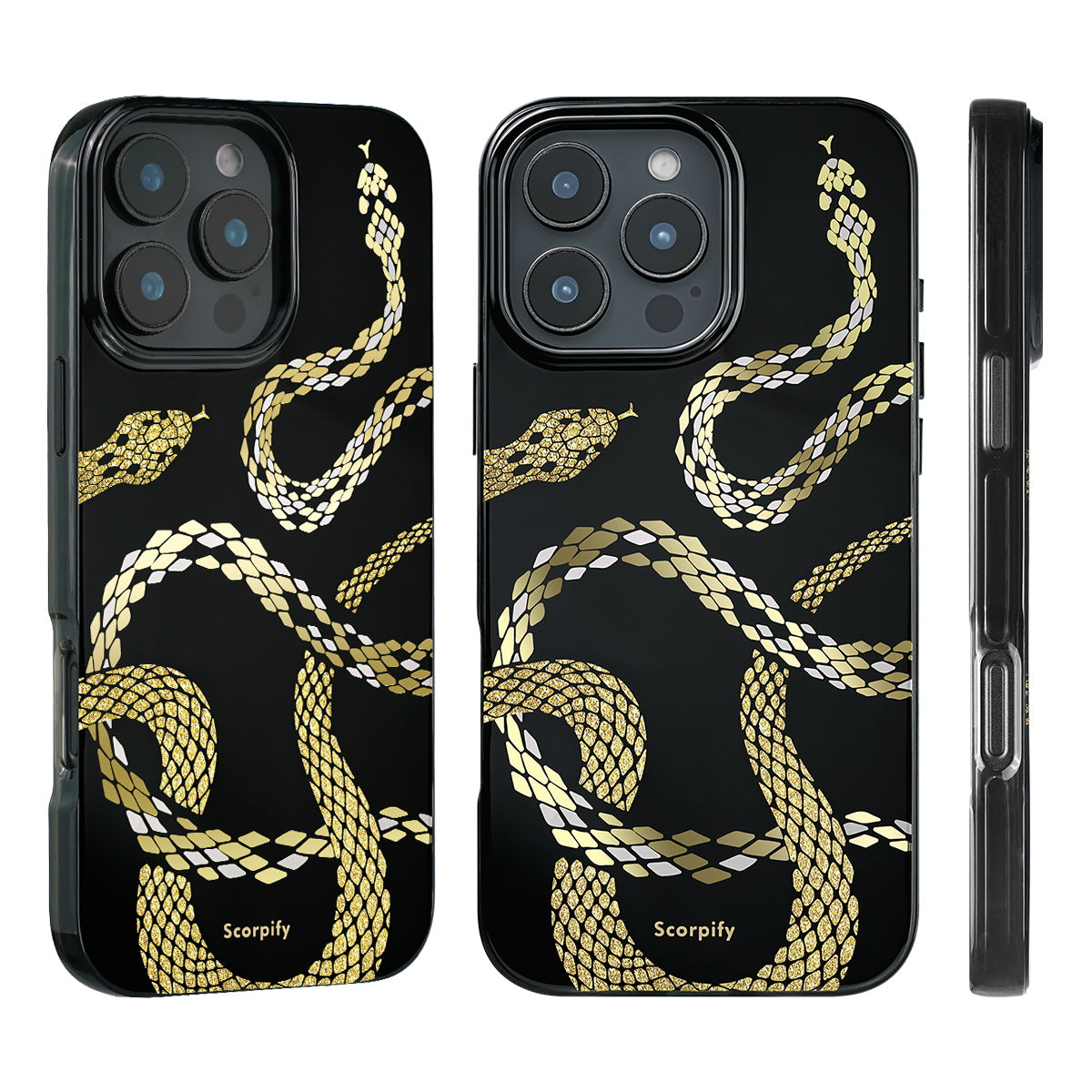Fashion snake print magnetic phone cover for iPhone