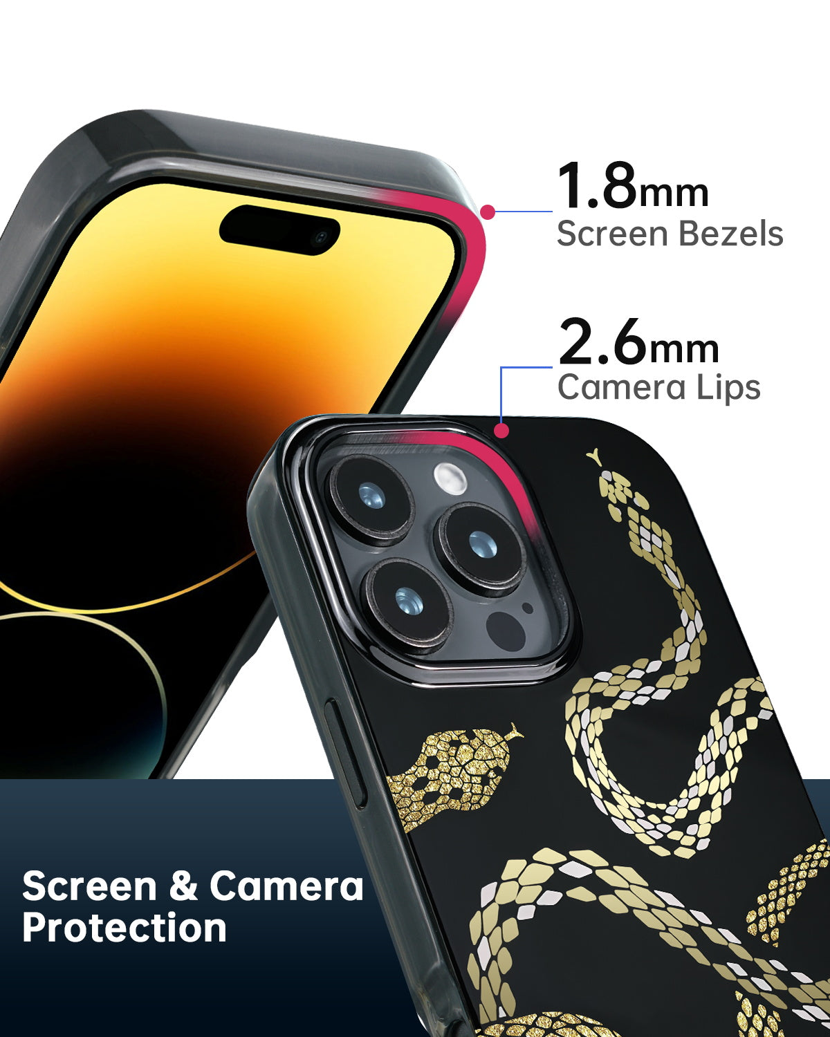 Snake design magnetic case with full phone protection