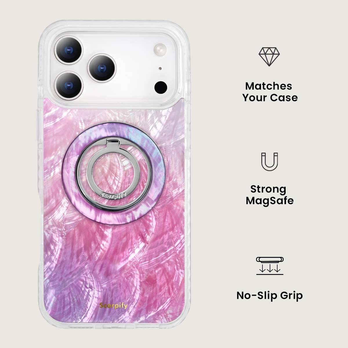 Pink Mother of Pearl MagSafe Ring Holder