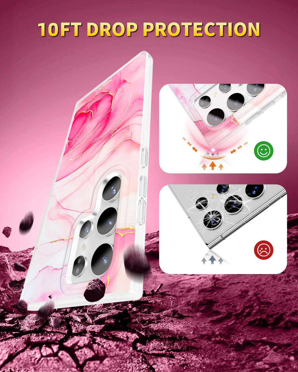 Pink Rose Samsung Phone Cover Clear