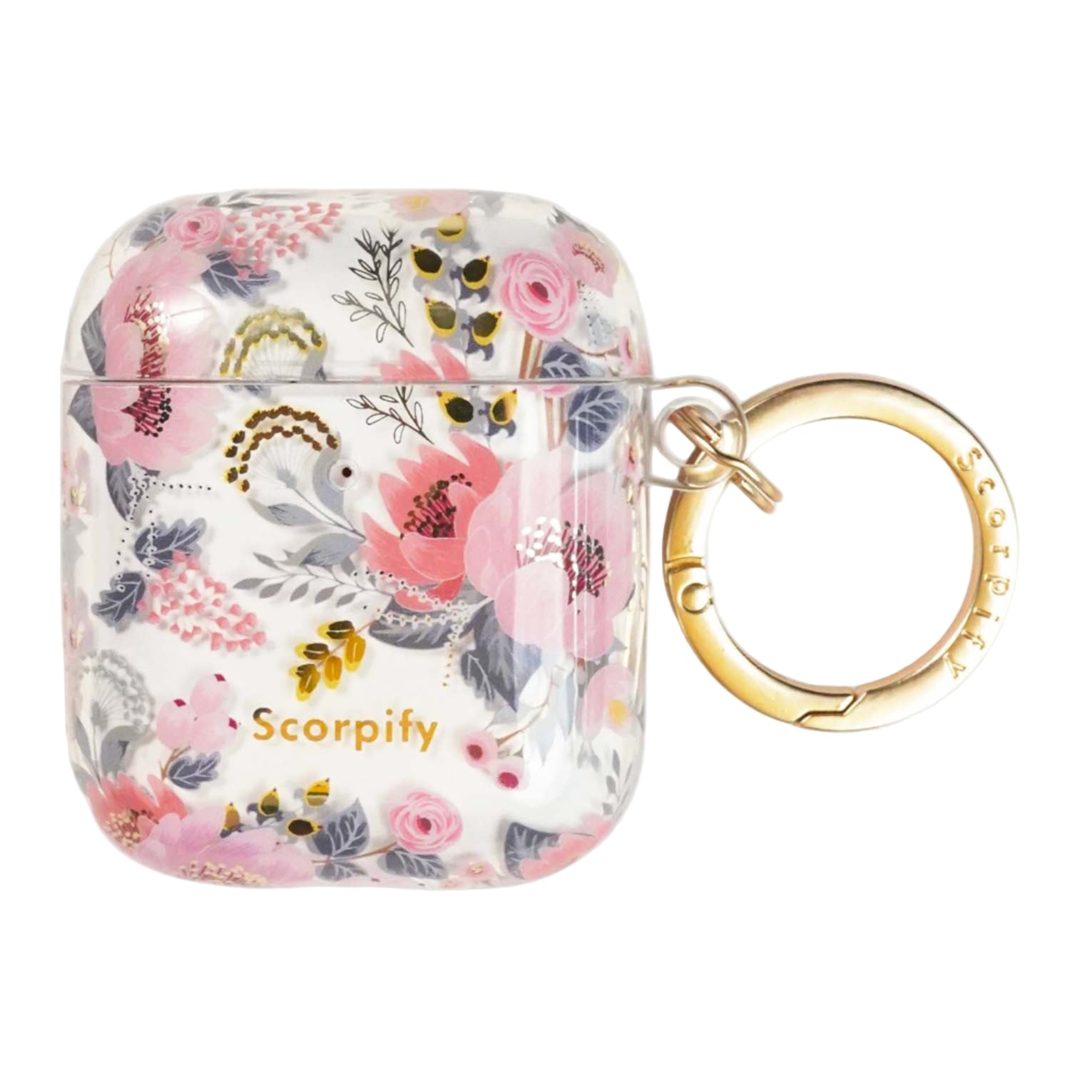 Chic Cute Airpod Case Highlighted By Pink Floral Design