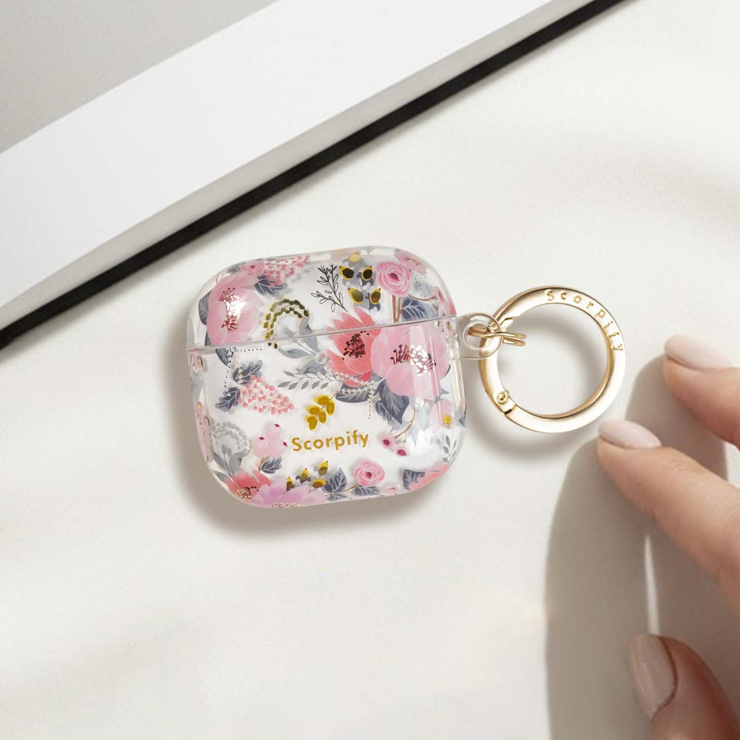 Scorify Cute Airpod Case Featuring Pink Floral Design