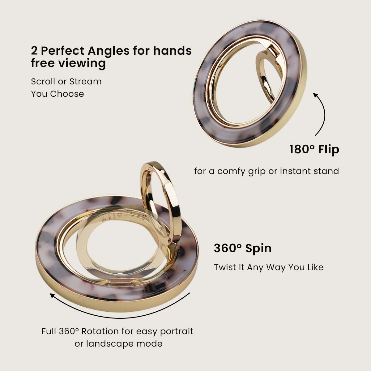 Pink Tortoise Shell MagSafe Ring Holder