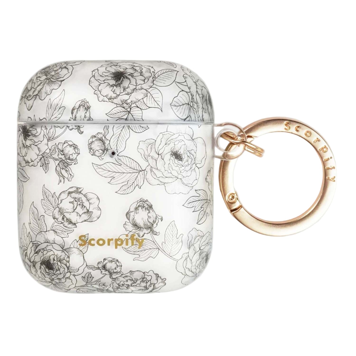 Silicone airpod case designed with graceful floral artwork
