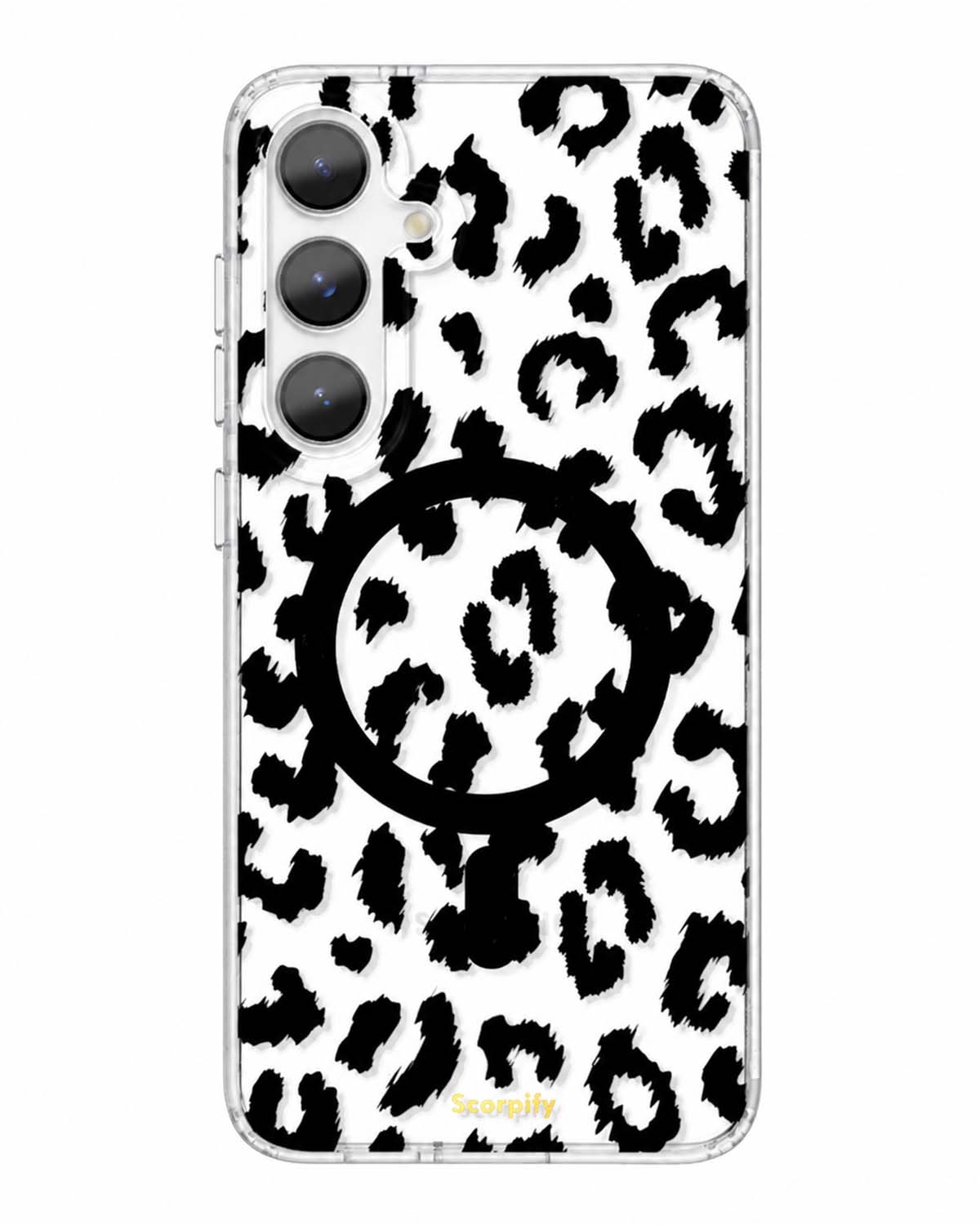 Black Transparent Leopard MagSafe Samsung Galaxy Case
