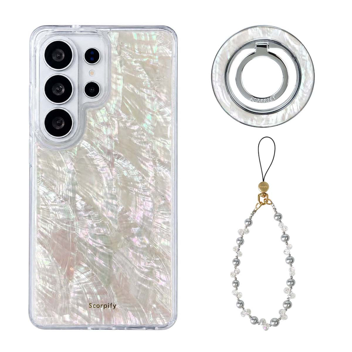 The Natural Mother of Pearl Edit — Samsung Case + Ring + Charm