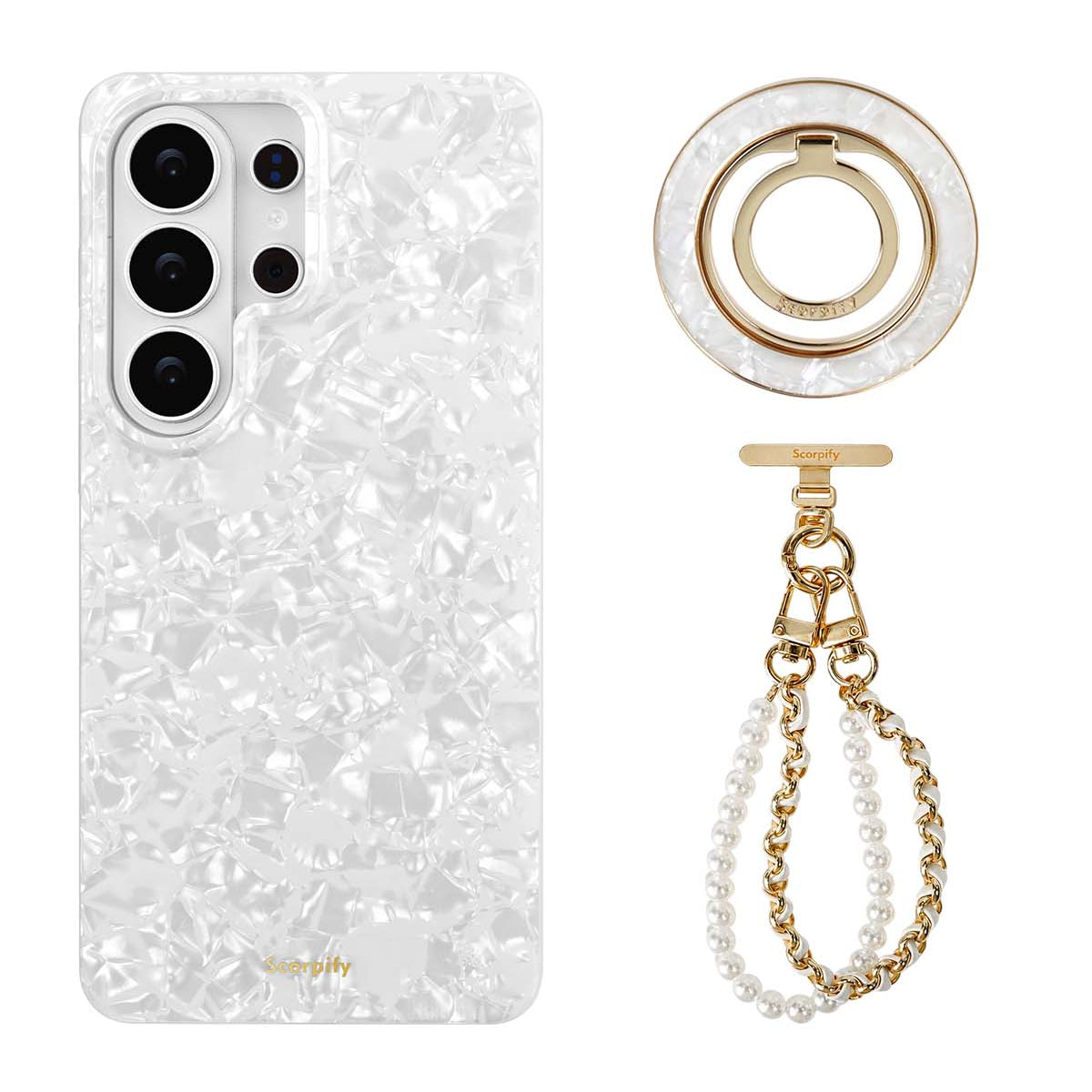 The White Pearl Edit — Samsung Case + Ring + Charm