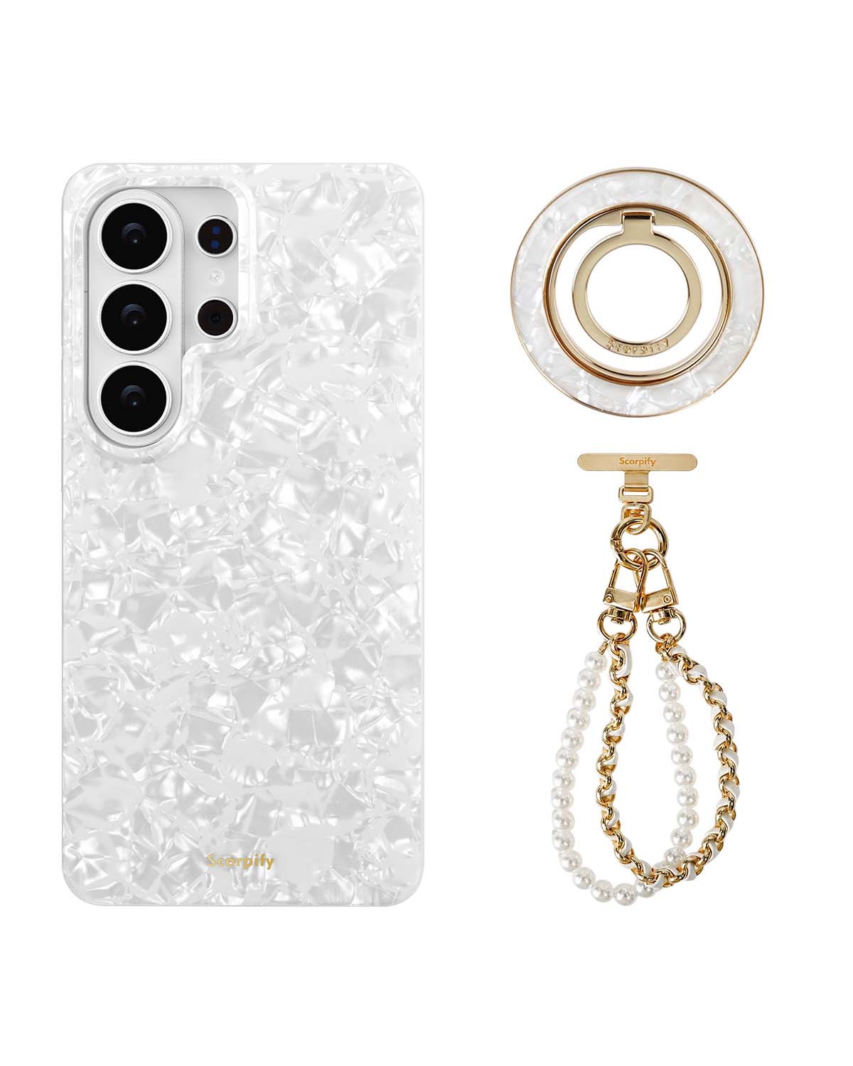 The White Pearl Edit — Samsung Case + Ring + Charm