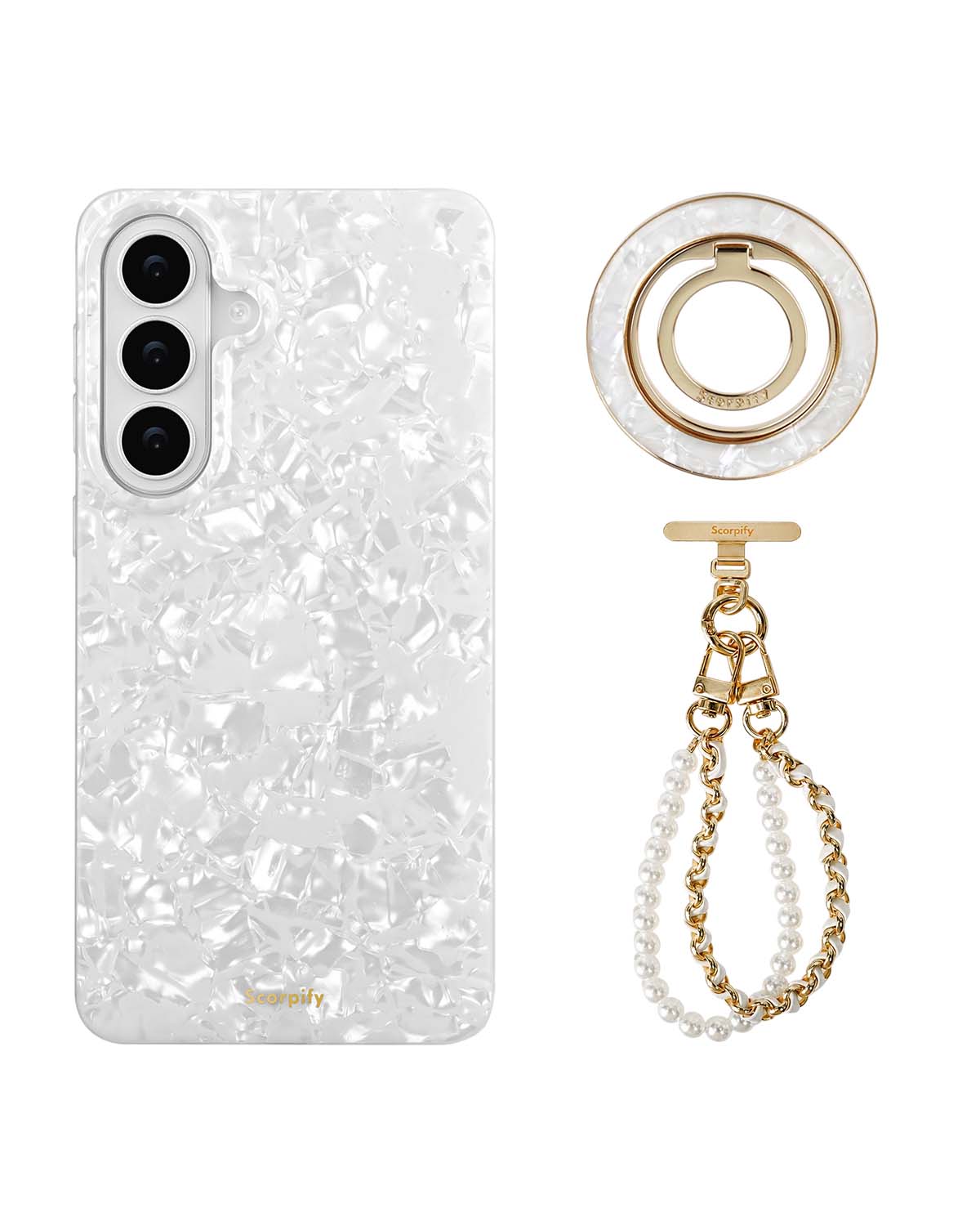 The White Pearl Edit — Samsung Case + Ring + Charm