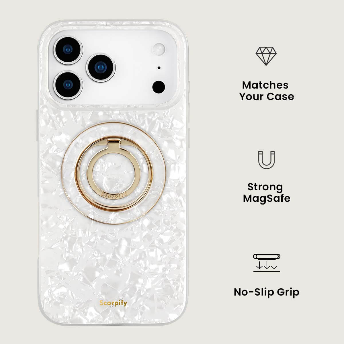 White Pearl MagSafe Ring Holder