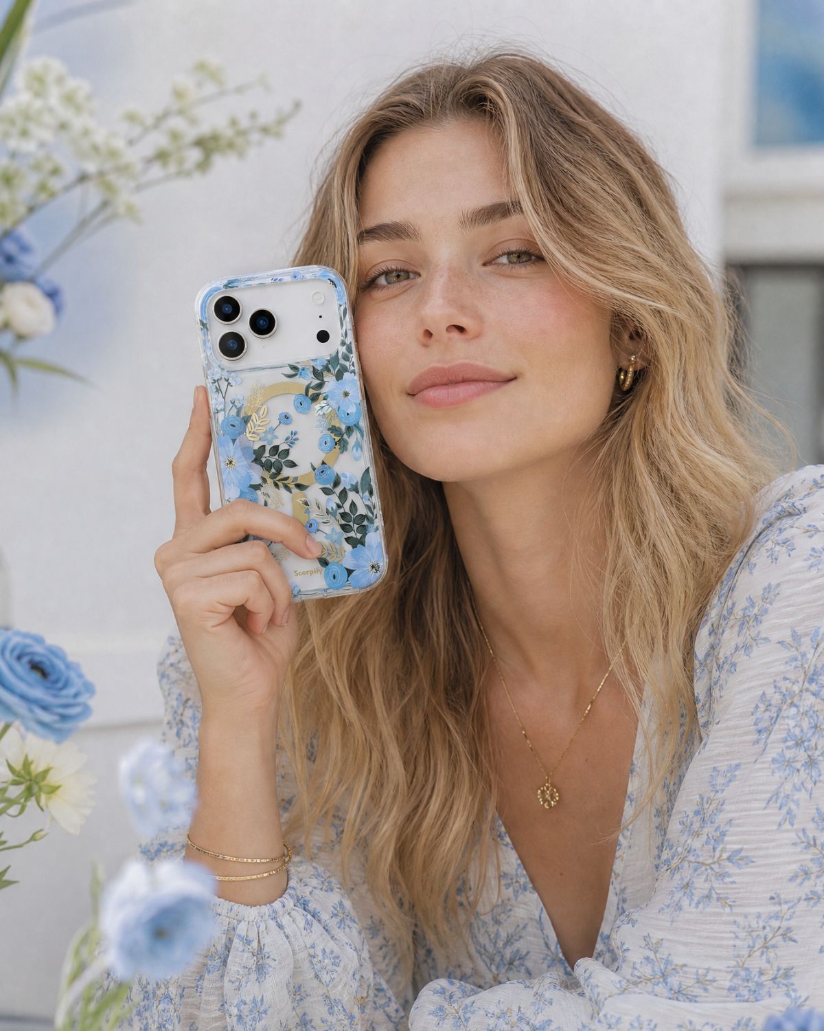 Blue Nemophila MagSafe iPhone Case