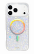 Clear glitter phone case with rainbow MagSafe ring
