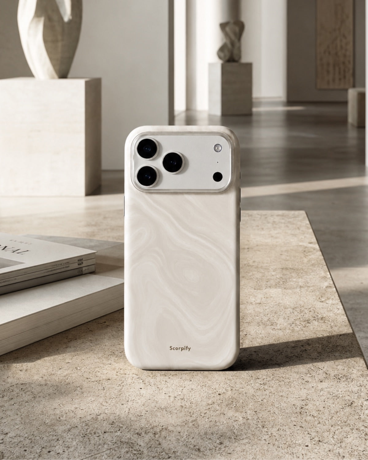 Ivory Swirl Lumina Leather MagSafe iPhone Case