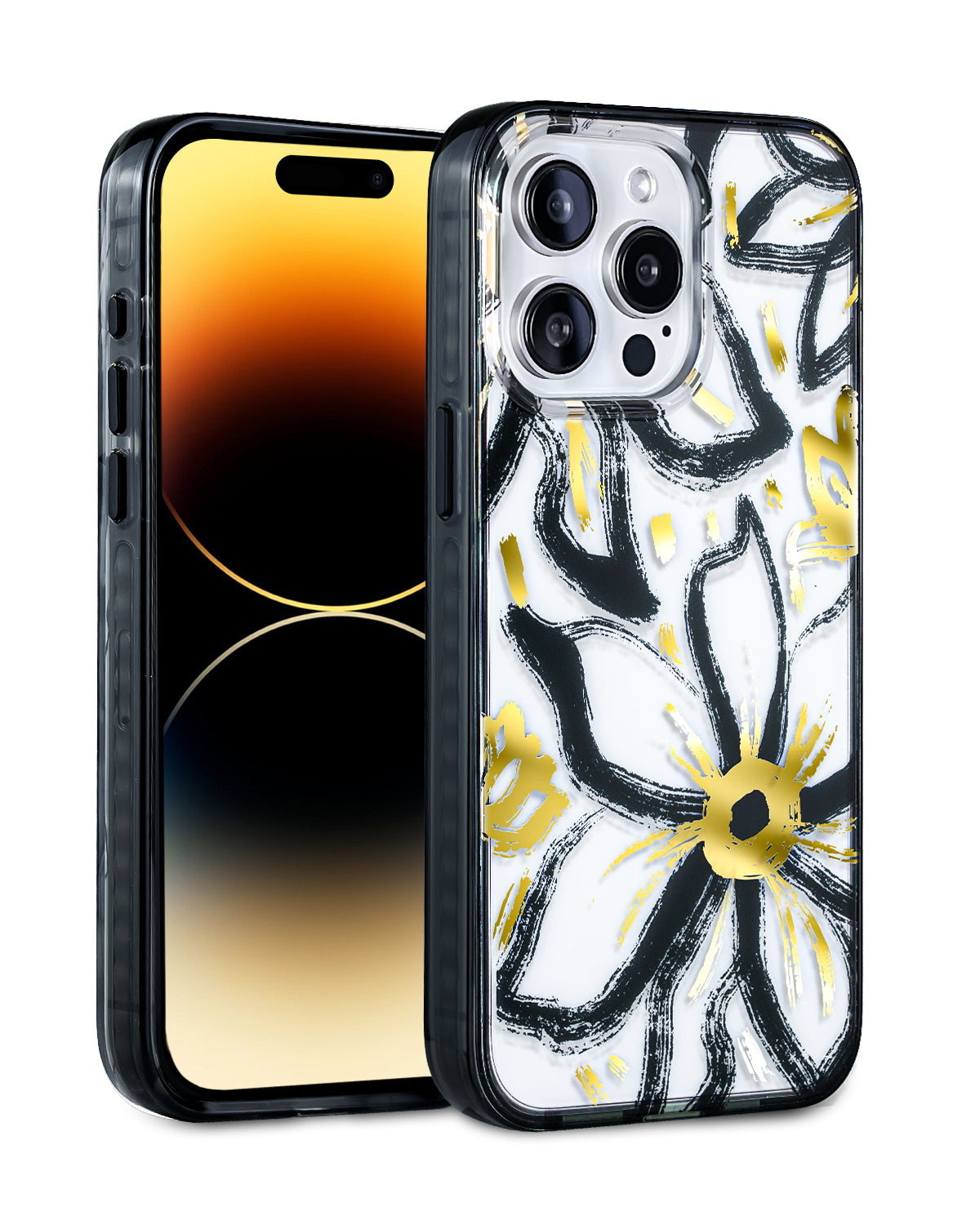 Scorpify Black floral iPhone case - iPhone 15 Pro Max