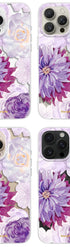Trendy Phone Cover With Purple Zinnia Magnetic Floral Motif