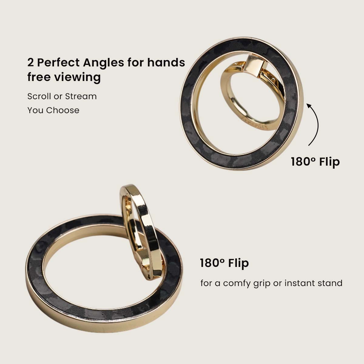 Scorpify Black Leopard MagSafe Ring Holder