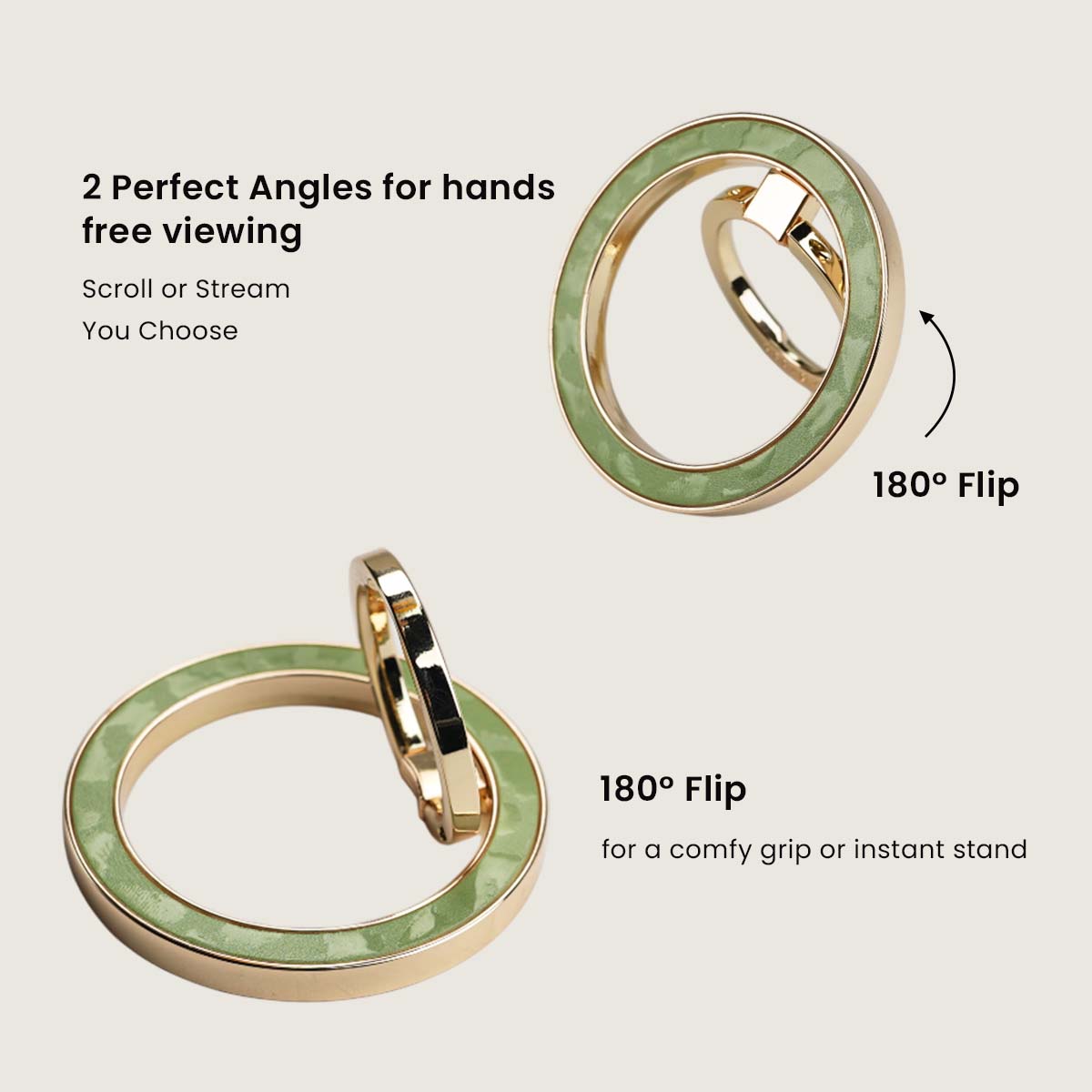 Refined magsafe grip ring with muted leopard pattern