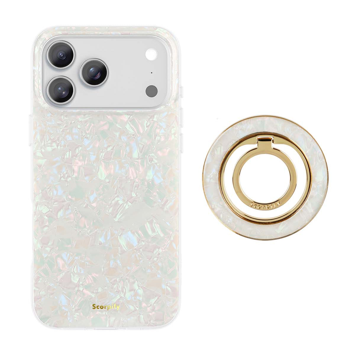 Colorful Pearl MagSafe iPhone Case & Ring Holder Bundle