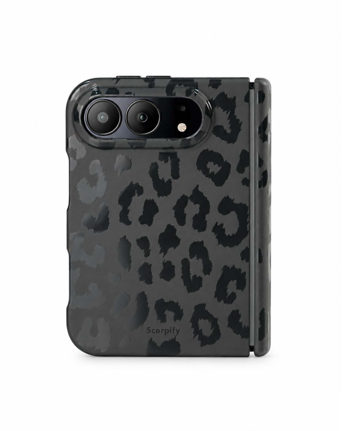 Black leopard print iPhone Duo case with MagSafe compatibility