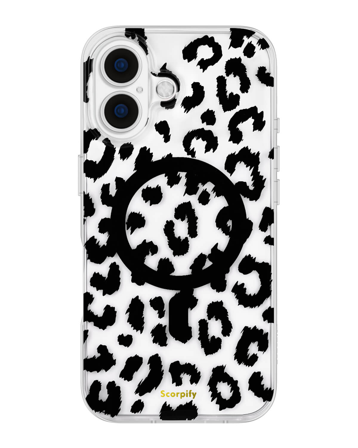 Black Transparent Leopard MagSafe iPhone Case