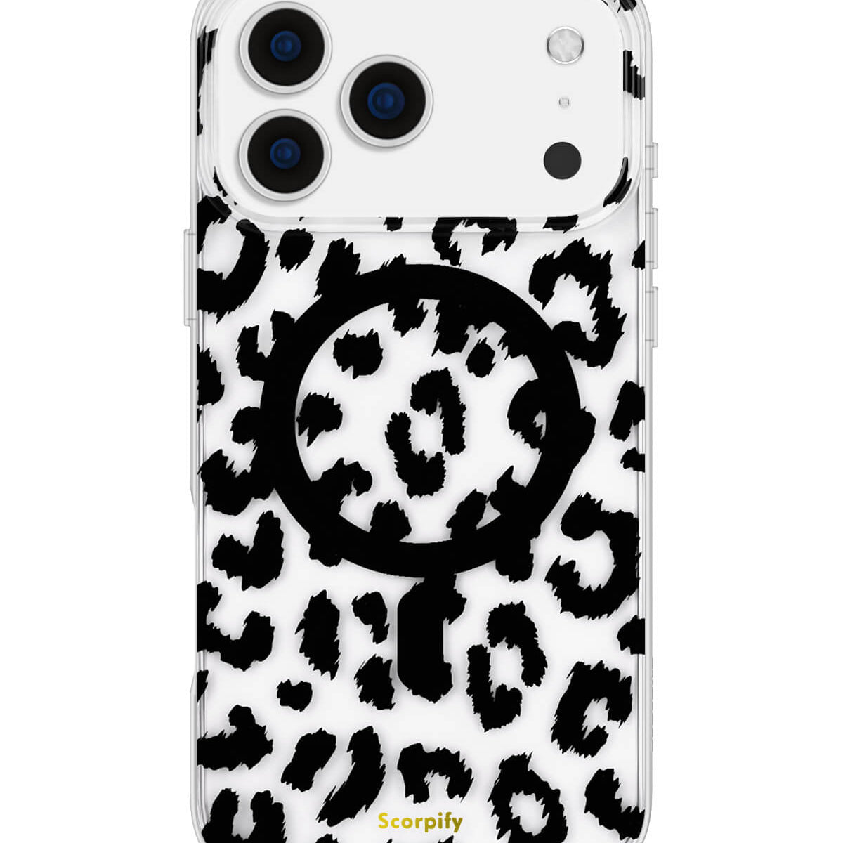 Black Transparent Leopard MagSafe iPhone Case