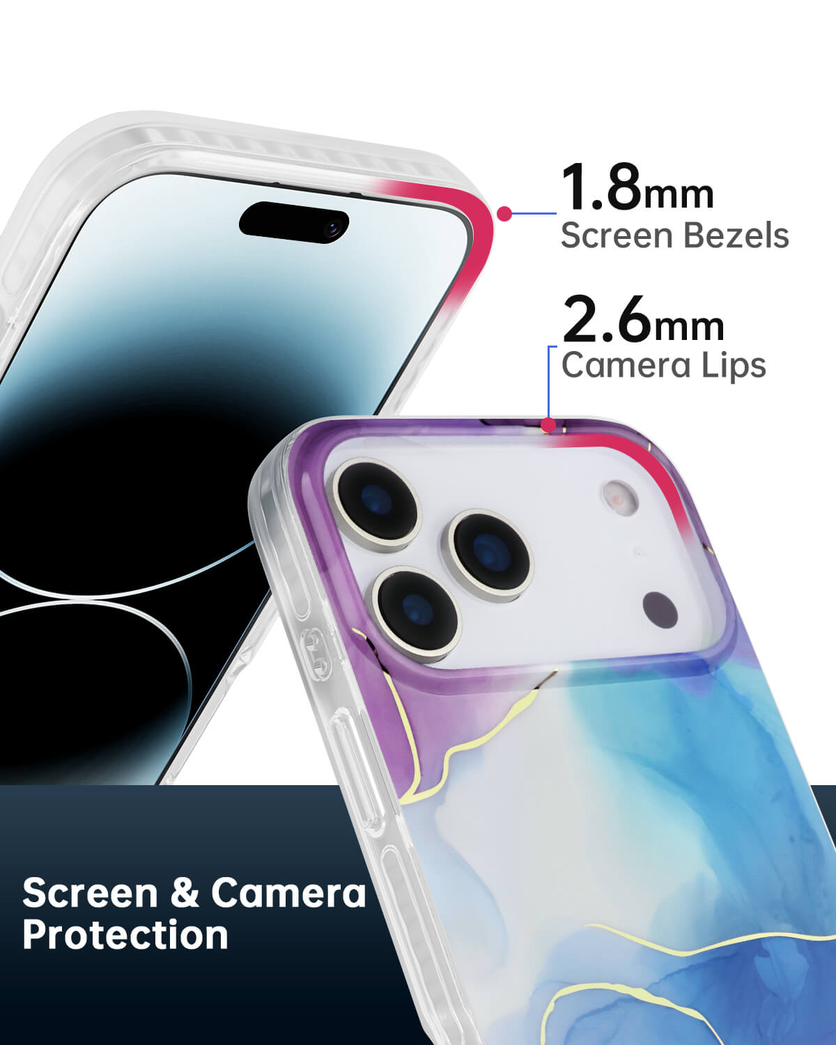 Slim tin foil style marble MagSafe iPhone case