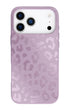 MagSafe-compatible iPhone case in soft purple leopard tones