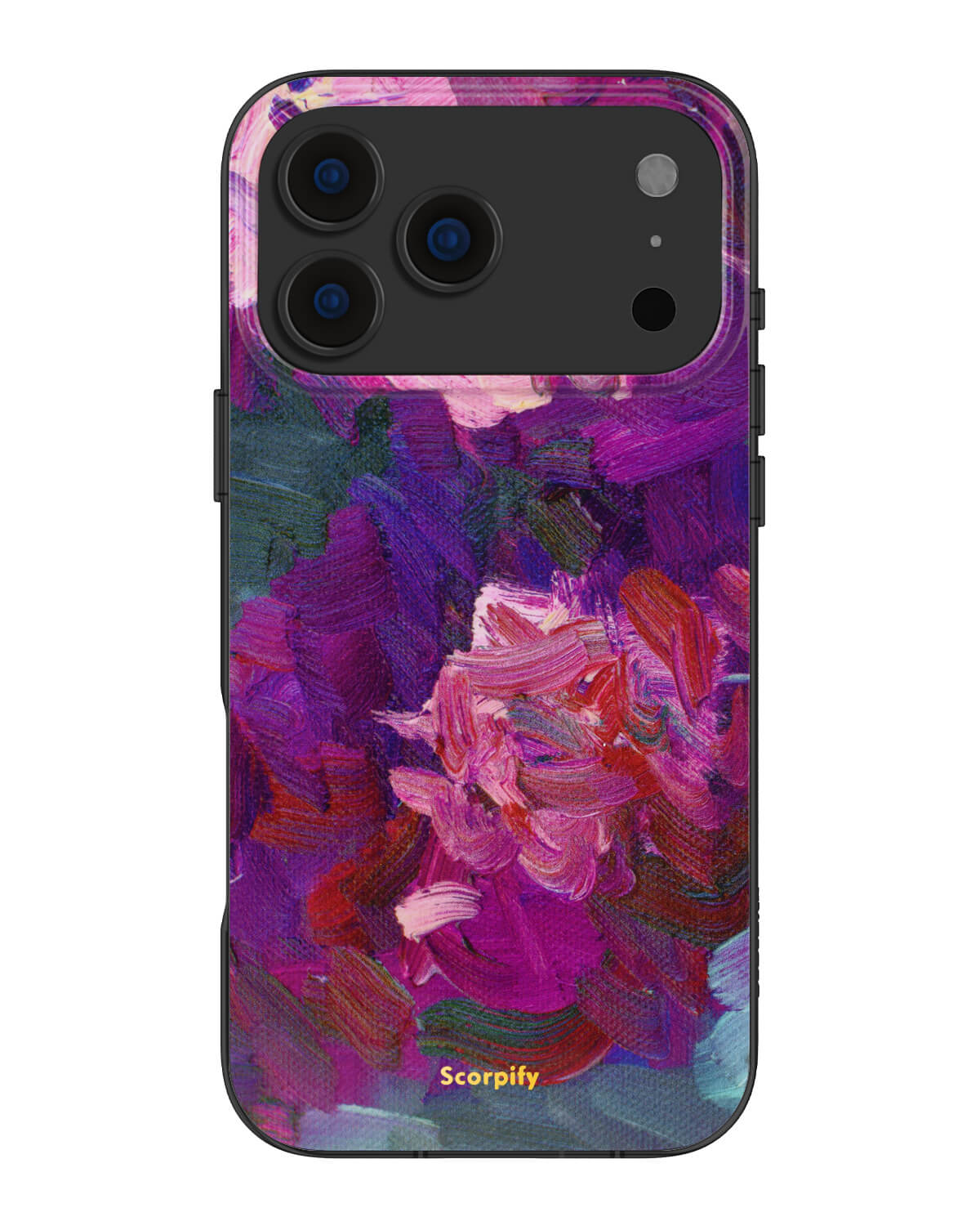 Lilac painting-style iPhone case offering a creative look