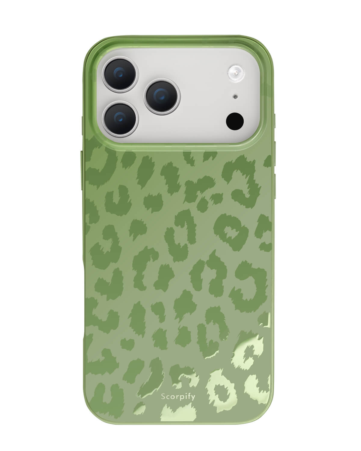 Minimal moss leopard phone case designed for daily style
