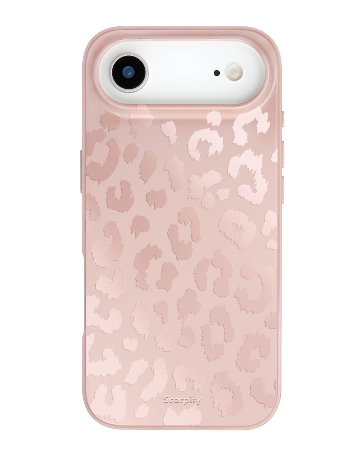 MagSafe-compatible iPhone case displaying nude leopard spots
