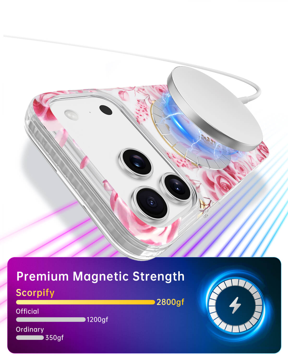 Pastel floral phone case iPhone 17 MagSafe compatible