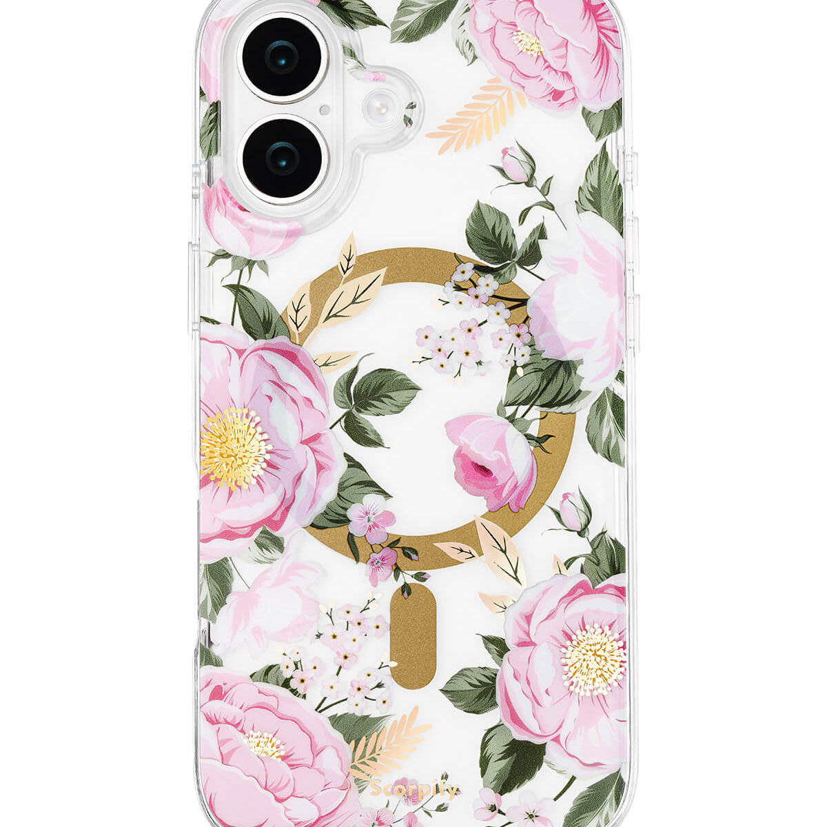 Elegant flower clear phone case for iPhone 17