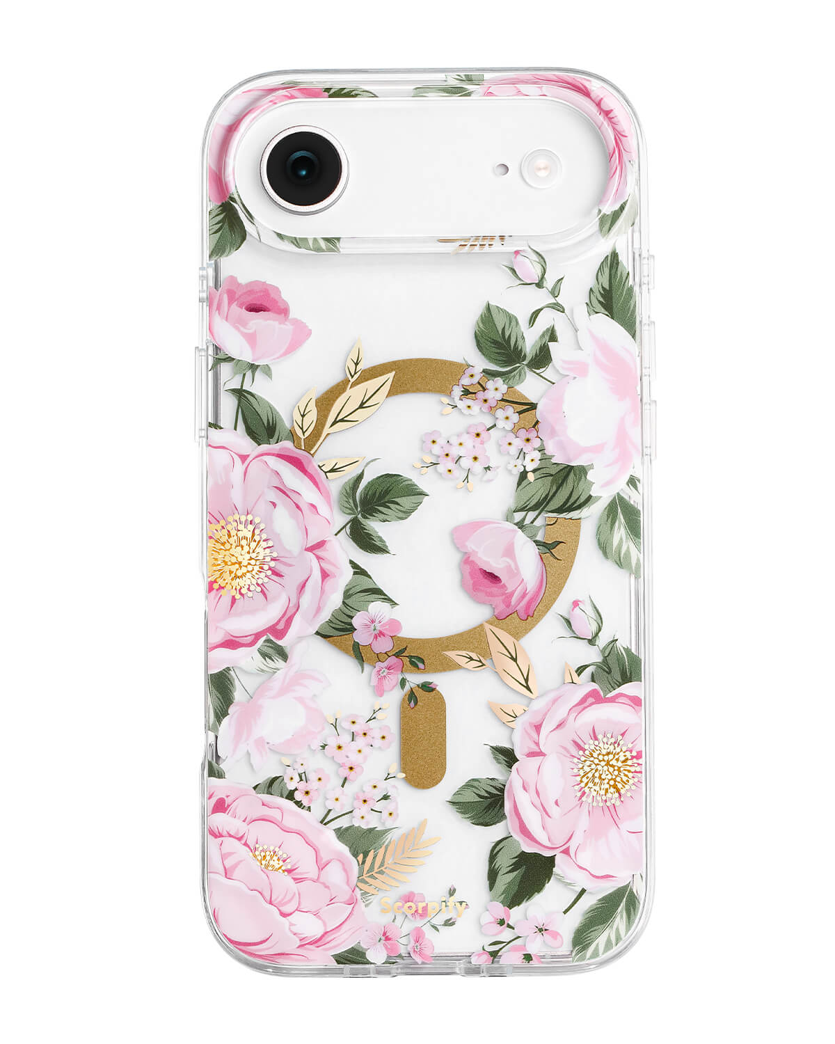 Lightweight transparent floral iPhone cover with peonies