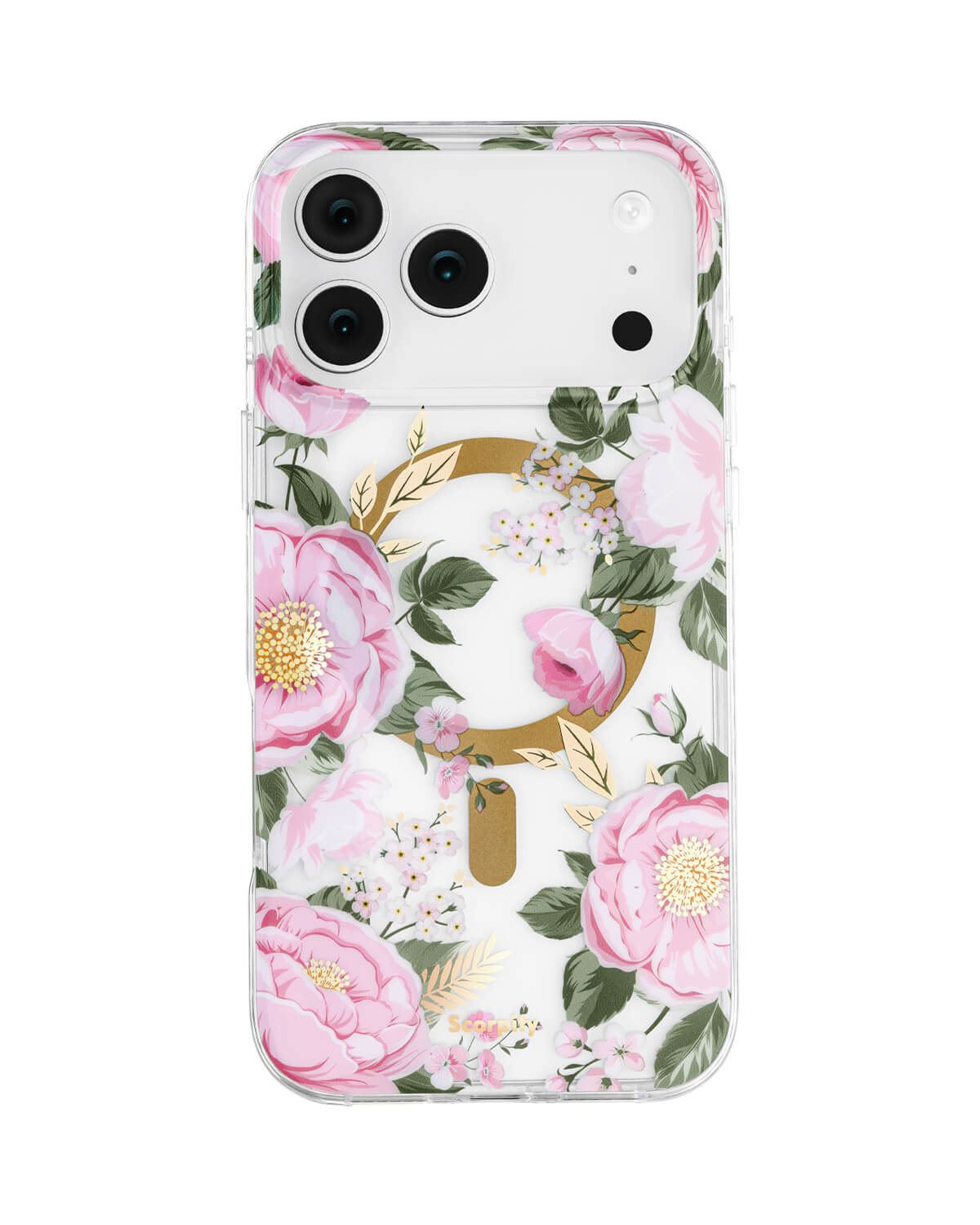 Pink peony floral iPhone 17 MagSafe phone case