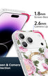 Slim protective iPhone cover floral in pink finish