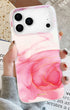 Stylish flower clear phone case with pink floral design